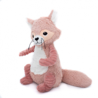 Doudou peluche Ptipotos le raton laveur rose Les Déglingos