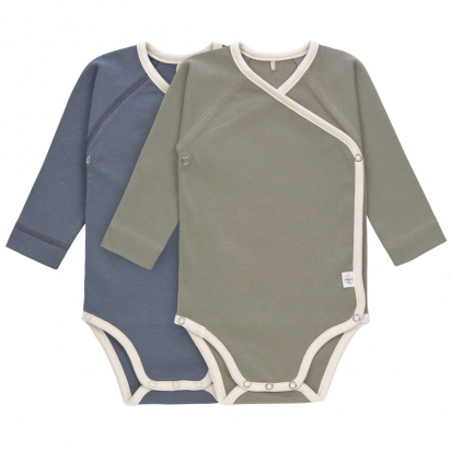 Bodys Bébé (Lot de 2) - Manches Longues GOTS Cozy Colors, Bleu/olive Lassig