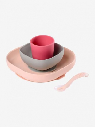Set vaisselle silicone pink Beaba