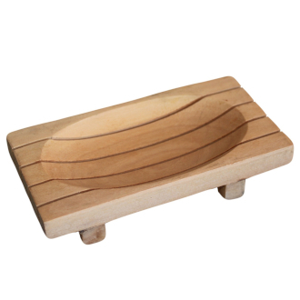 Porte Savon Classique Rectangulaire Strié en bois