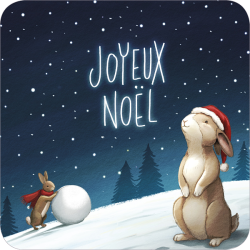 Carte carrée R. Hilyer "Les lapins" Joyeux Noël