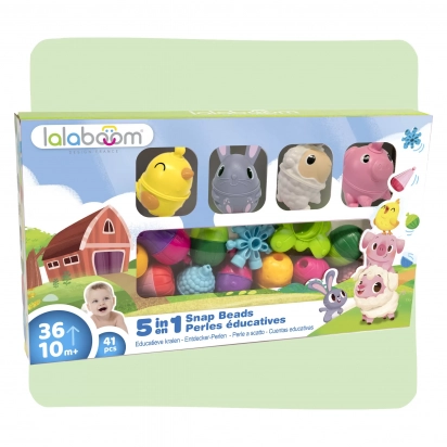 Perles de motricité – animaux de la ferme – 41 pièces lalaboom