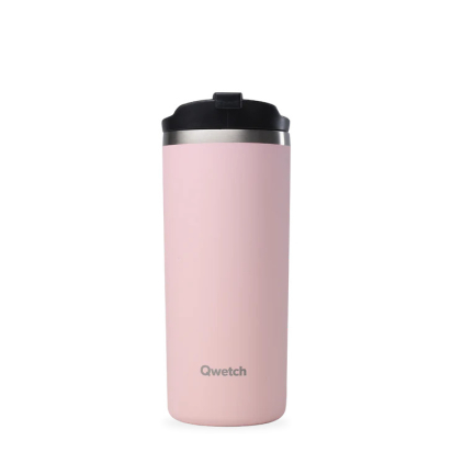 Qwetch Travel mug isotherme inox matt PASTEL ROSE 470ml