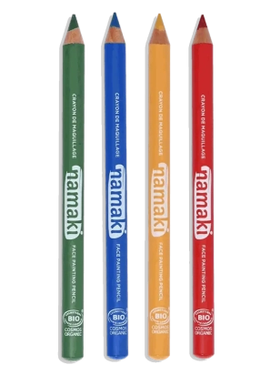 Set de 4 crayons de maquillage fins - Vert/Bleu/Jaune/Rouge Namaki