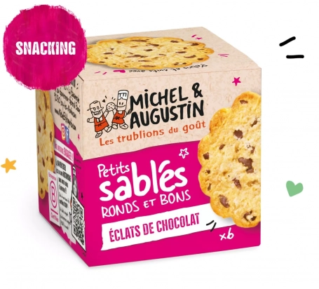Sablés sucrés gouttes de chocolat 40g Michel et Augustin