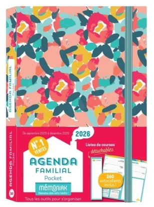 Agenda familial pocket Mémoniak - Avec 260 autocollants  2025-2026 Editions 365 Editions 365 Nesk