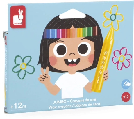 12 Crayons de cire - Janod