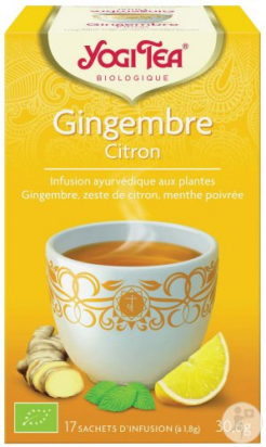 Infusion ayurvédique aux plantes Gingembre citron Yogi Tea