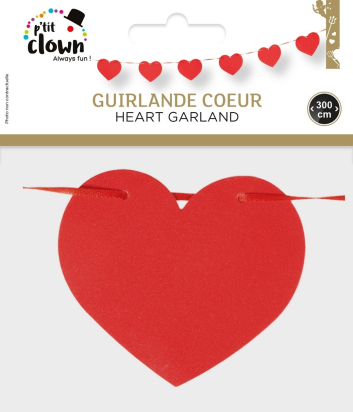 Ptit Clown guirlande cœur rouge 3 m costume enfant