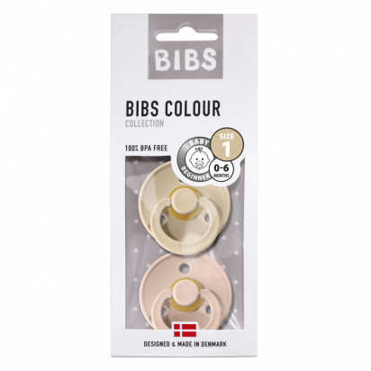 Lot de 2 tétines BIBS T1 Vanilla/blush