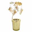 Photophore Porte-bougie gold Verre Métal Anges