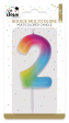 Bougie multicolore - chiffre 2