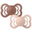 Lot de 2 tétines BIBS T1 Supreme silicone terracotta/blush