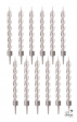 Bougie - argent - lot de 12