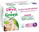 Couches jetables taille 4+ (9-20kg) Love and green