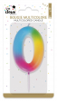 Bougie multicolore - chiffre 0