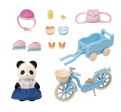 Sylvanian Families – Fille Panda avec Vélo, Remorque, Rollers et Accessoires de Pique-nique