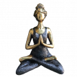 Figurine Yoga Femme -Bronze & Noir 24cm