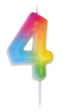 Bougie multicolore - chiffre 4