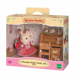 La fille Lapin Chocolat et bureau Sylvanian