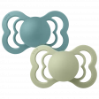 Lot de 2 tétines BIBS T1 Supreme silicone Menthe glacée/Island sea