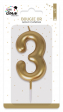 Bougie or - chiffre 3