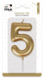 Bougie or - chiffre 5