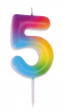 Bougie multicolore - chiffre 5