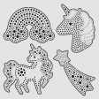 Peinture par points (dots)  Licorne Aladine