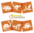 Lot de 6 pochoirs dinosaures Avenue mandarine