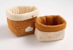 Lot de 2 panièrs de rangement en double gaze de coton - ORSINO Sauthon