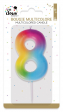 Bougie multicolore - chiffre 8