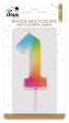 Bougie multicolore - chiffre 1