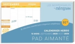 Memoniak Pad aimanté Calendrier hebdo. 12 mois : septembre 2025 - août 2026 Edition 2025 - 2026