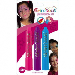 3 crayons Jumbo à maquillage Princesse - Grim'tout