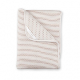 Couverture 75x100cm rayure ecru naturel pady twin jersey Bemini