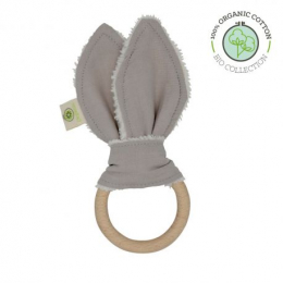 Anneau de dentition Lapin bois & coton bio Gris aPuntBarcelona