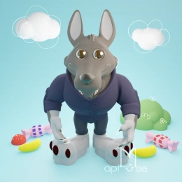 La Muse Léon le loup glouton Figurine Musicale ApiMuse