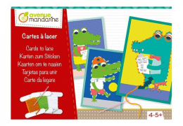 Boîte créative, Cartes à lacer, Famille Croco Avenue Mandarine