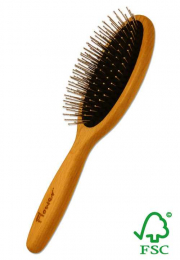 Brosse plate en hêtre - Picots en acier - Flower