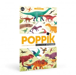 Poster pédagogique + 32 Stickers Dinosaures Poppik