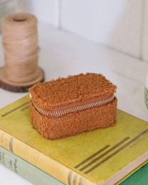 Mini boîte à bijoux de voyage Marie en moumoute  Camel Maison scarlett