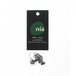 Onyx - Boucles d'oreilles baroque de pierres protectrices perles - Nia