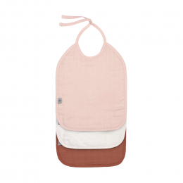 Bavoirs en gaze de coton Pink, Milky, rust Lassig