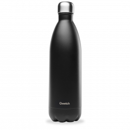 Bouteille Isotherme - 1L - Matt noir - Qwetch