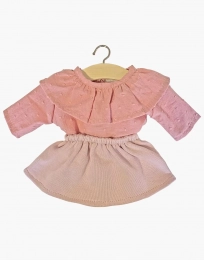 Ensemble Colette Plumetis et Molleton Pétale pour poupée 34cm Minikane Paola Reina
