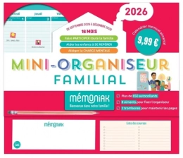 Mini-organiseur familial Mémoniak - Poche Edition 2025-2026 Editions 365 Nesk