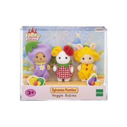 Trio bébés costumes légumes