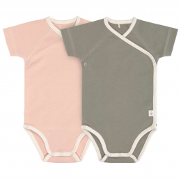 Bodys Bébé ( Lot de 2 ) - Manches Courtes GOTS Cozy Colors, Rose Poudré Lassig