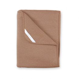 Couverture 75x100cm rayure naturel ecru pady twin jersey Bemini